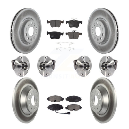 Hub Bearing Coated Brake Rotor And Pad Front Rear Kit (10Pc) For Audi TT Quattro