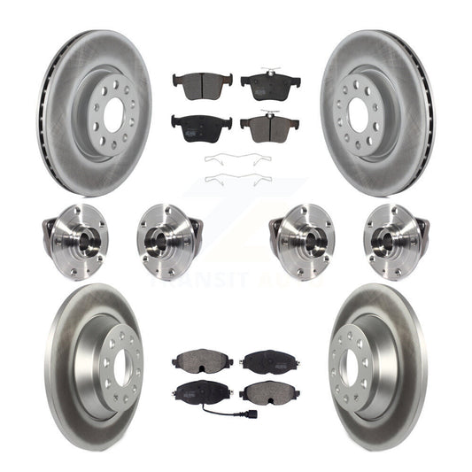Hub Bearing Coated Brake Rotor And Pad Front Rear Kit (10Pc) For Audi TT Quattro