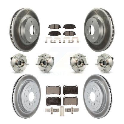 Hub Bearing Coated Brake Rotor & Pads Front Rear Kit (10Pc) For Cadillac ATS AWD