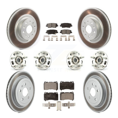 Hub Bearing Coated Disc Brake Rotor & Pad Front Rear Kit (10Pc) For Cadillac CTS