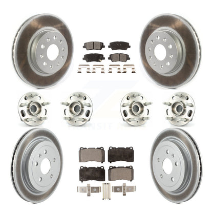 Hub Bearing Coated Disc Brake Rotor & Pad Front Rear Kit (10Pc) For Cadillac CTS