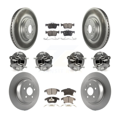 Hub Bearing Coated Disc Brake Rotor & Pads Front Rear Kit (10Pc) For Lincoln MKZ