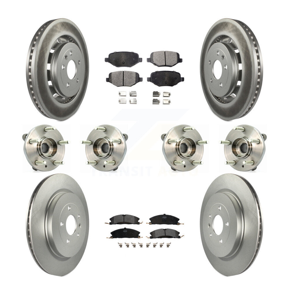 Hub Bearing Coat Brake Rotor Pad Front Rear Kit (10Pc) For Ford Flex Lincoln MKT