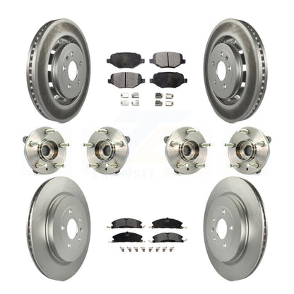Hub Bearing Coat Brake Rotor Pad Front Rear Kit (10Pc) For Ford Flex Lincoln MKT