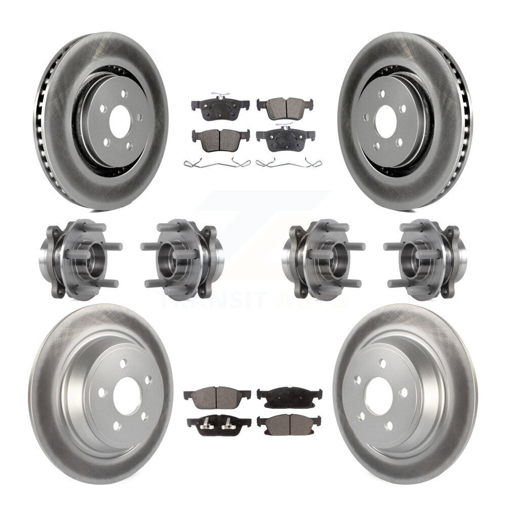 Hub Bearing Coat Brake Rotor Pad Front Rear Kit (10Pc) For Ford Edge Lincoln MKX