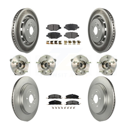 Hub Bearing Coat Brake Rotor Pads Front Rear Kit (10Pc) For Ford Flex Taurus MKS