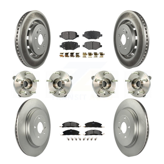 Hub Bearing Coat Brake Rotor Pads Front Rear Kit (10Pc) For Ford Flex Taurus MKS