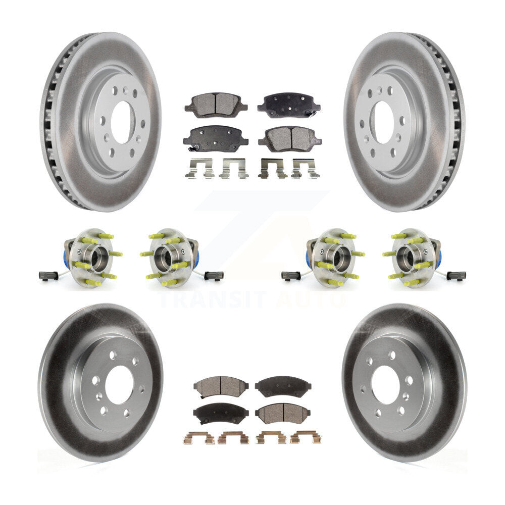 Hub Bearing Coat Brake Rotor Pad Front Rear Kit (10Pc) For 2006 Saturn Relay AWD