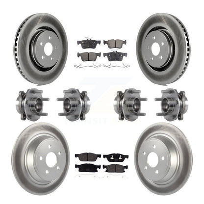 Hub Bearing Coated Brake Rotor Pad Front Rear Kit (10Pc) For Lincoln Continental