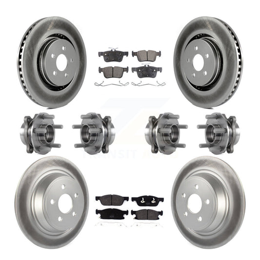 Hub Bearing Coated Brake Rotor Pad Front Rear Kit (10Pc) For Lincoln Continental