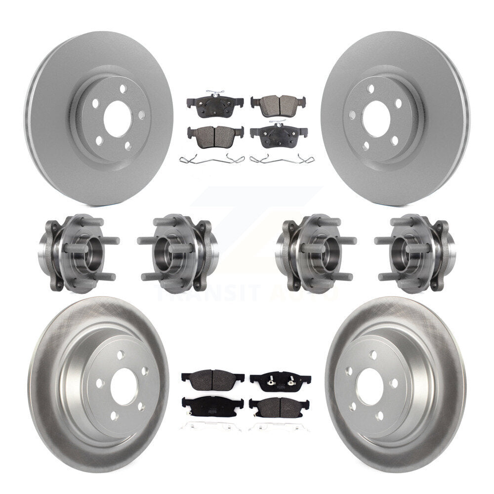 Hub Bearing Coated Brake Rotor Pad Front Rear Kit (10Pc) For Lincoln Continental