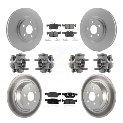 Hub Bearing Coated Brake Rotor Pad Front Rear Kit (10Pc) For Lincoln Continental