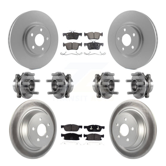 Hub Bearing Coated Brake Rotor Pad Front Rear Kit (10Pc) For Lincoln Continental