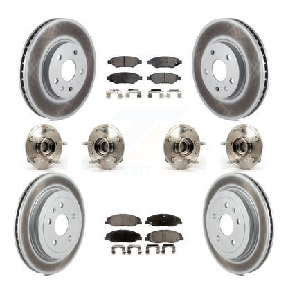Hub Bearing Coated Disc Brake Rotor & Pad Front Rear Kit (10Pc) For Cadillac CTS