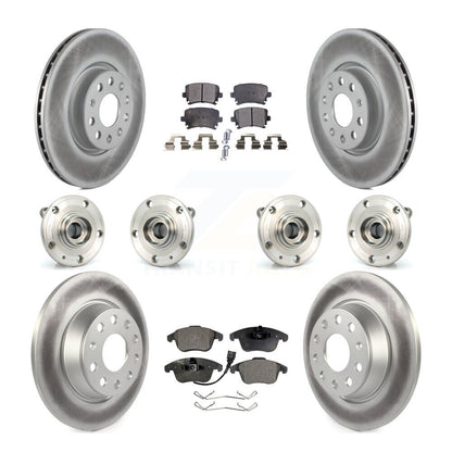 Hub Bearing Coat Brake Rotor Pads Front Rear Kit (10Pc) For Volkswagen Tiguan Q3