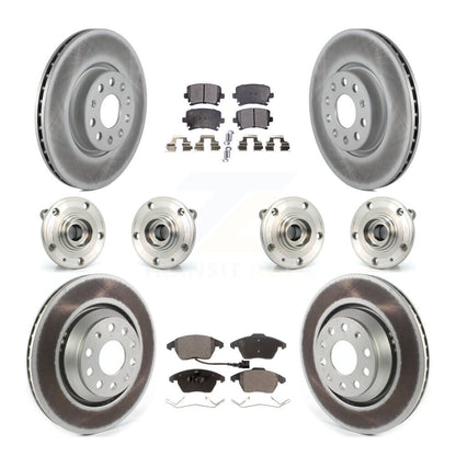 Hub Bearing Coat Brake Rotor Pads Front Rear Kit (10Pc) For Volkswagen Passat CC