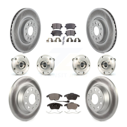Hub Bearing Coat Brake Rotor Pads Front Rear Kit (10Pc) For Volkswagen Passat CC
