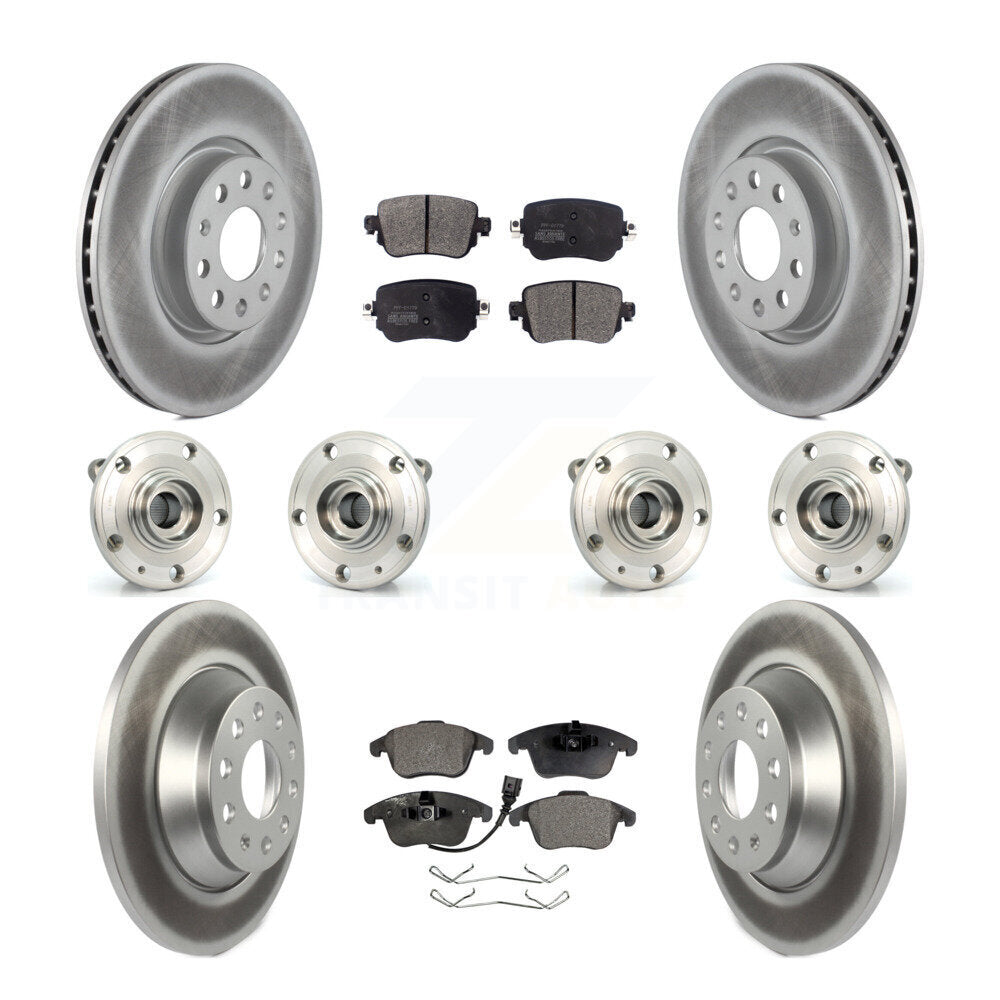 Hub Bearing Coated Brake Rotor And Pad Front Rear Kit (10Pc) For Audi Q3 Quattro
