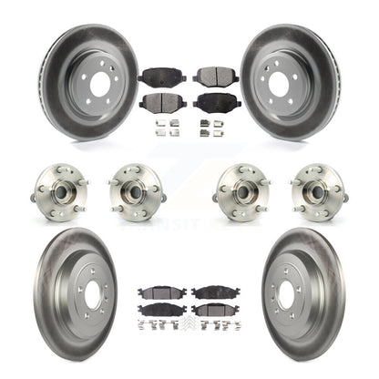 Hub Bearing Coated Disc Brake Rotor Pads Front Rear Kit (10Pc) For Ford Explorer