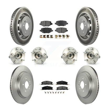 Hub Bearing Coated Disc Brake Rotor Pads Front Rear Kit (10Pc) For Ford Explorer