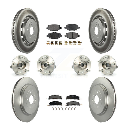 Hub Bearing Coated Disc Brake Rotor Pads Front Rear Kit (10Pc) For Ford Explorer