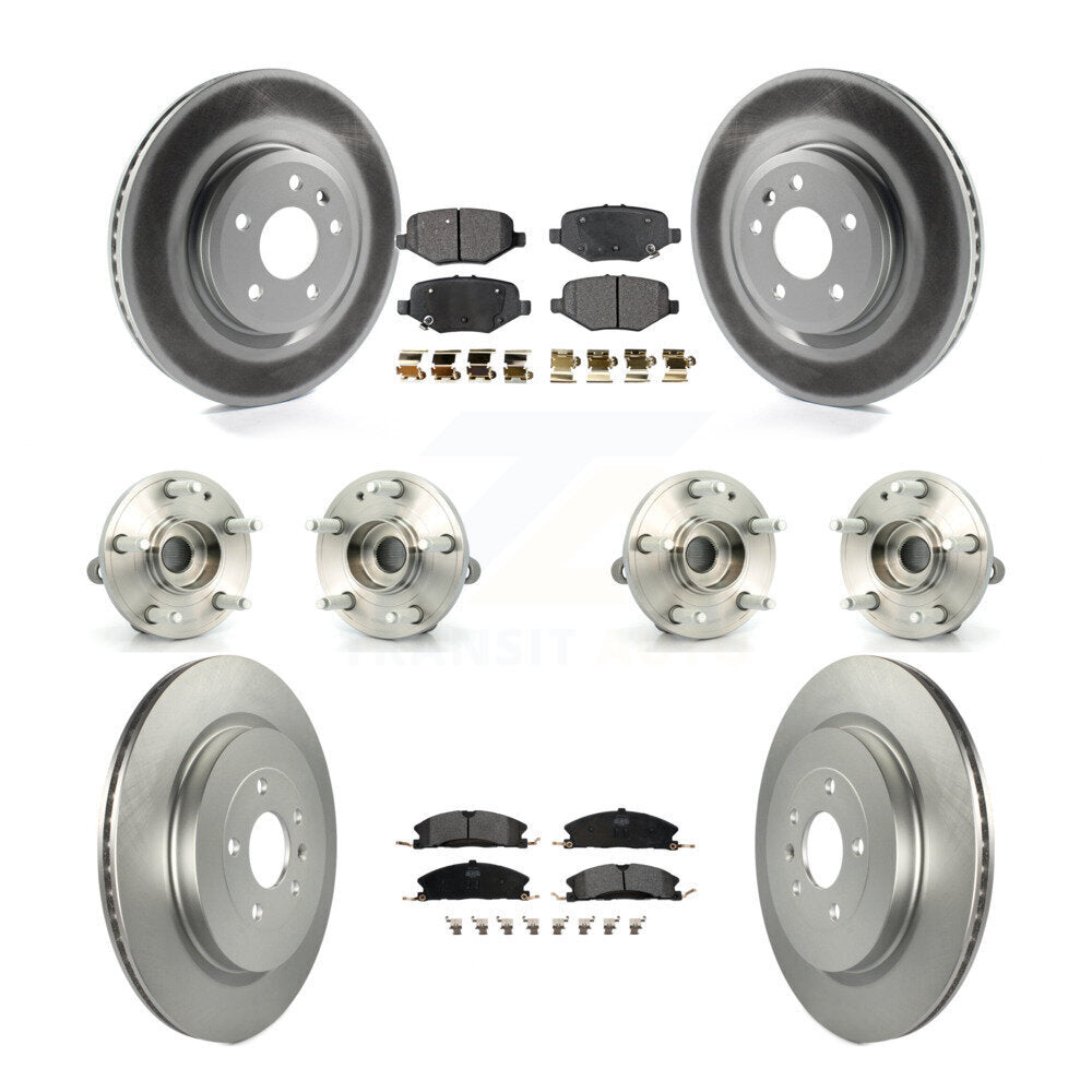 Hub Bearing Coated Brake Rotor Pad Front Rear Kit (10Pc) For Ford Explorer Sport