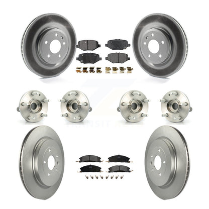 Hub Bearing Coated Brake Rotor Pad Front Rear Kit (10Pc) For Ford Explorer Sport