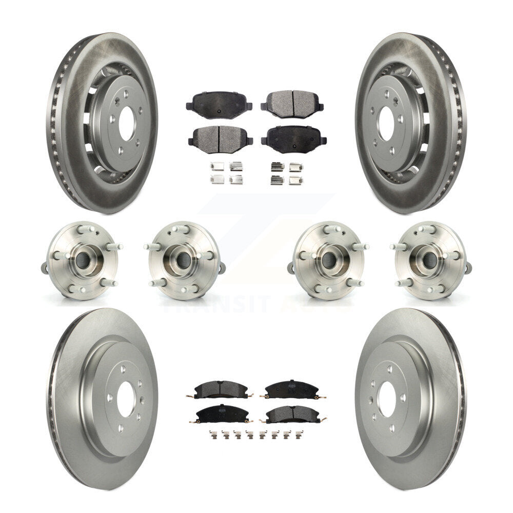 Hub Bearing Coat Brake Rotor Pads Front Rear Kit (10Pc) For Ford Explorer Police