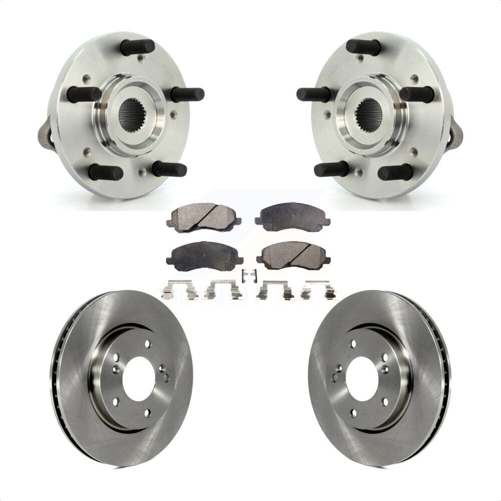 Hub Bearing Assembly Brake Rotor & Pad Front Kit For 2010-2012 Mitsubishi Galant