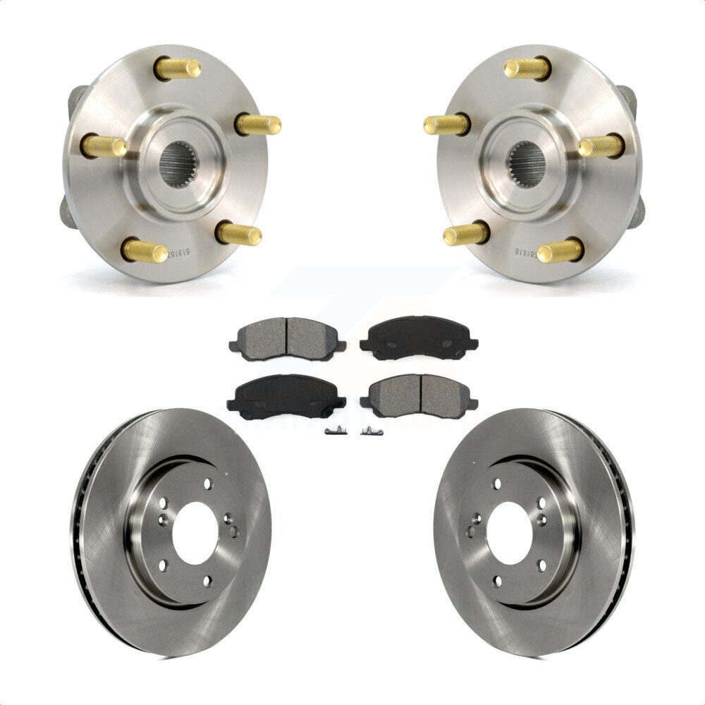 Hub Bearing Assembly Brake Rotor & Pad Front Kit For 2008 Mitsubishi Galant 2.4L