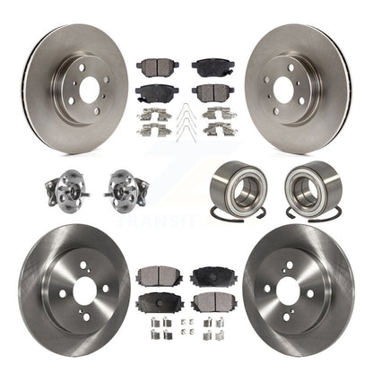 Hub Bearings Disc Brake Rotors And Pads Front Rear Kit (10Pc) For Toyota Yaris