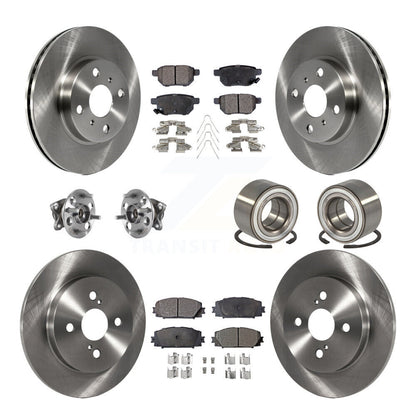 Hub Bearings Disc Brake Rotors And Pads Front Rear Kit (10Pc) For Toyota Yaris