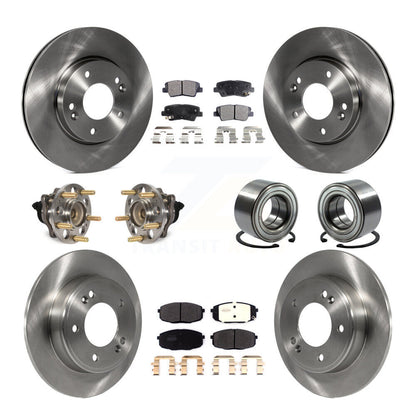 Hub Bearing Disc Brake Rotor & Pads Front Rear Kit (10Pc) For 2014-2016 Kia Soul