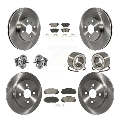 Hub Bearings Disc Brake Rotors And Pads Front Rear Kit (10Pc) For Toyota Yaris