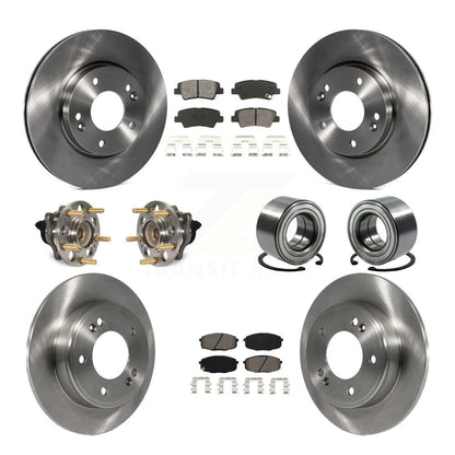 Hub Bearing Disc Brake Rotor & Pads Front Rear Kit (10Pc) For 2014-2016 Kia Soul
