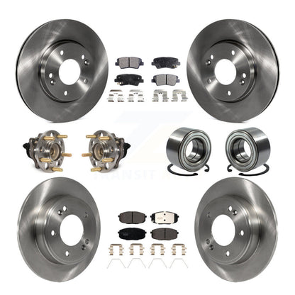Hub Bearing Disc Brake Rotor & Pads Front Rear Kit (10Pc) For 2014-2016 Kia Soul