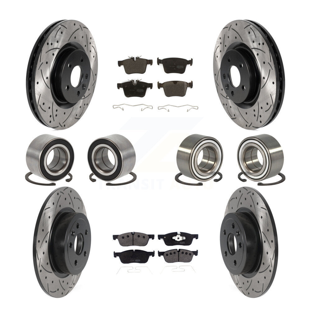 Bearing Coated Brake Rotor Pad Front Rear Kit (10Pc) For Land Rover Range Evoque
