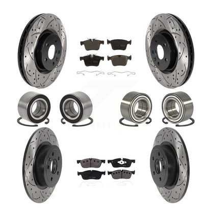 Bearing Coated Brake Rotor Pad Front Rear Kit (10Pc) For Land Rover Range Evoque