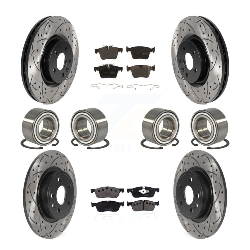 Bearing Coat Brake Rotor Pad Front Rear Kit For 15-17 Land Rover Discovery Sport