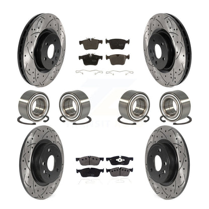 Bearing Coat Brake Rotor Pad Front Rear Kit For 15-17 Land Rover Discovery Sport