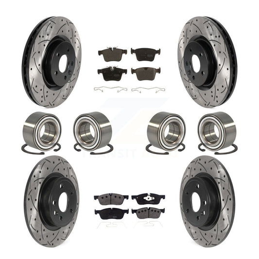 Bearing Coat Brake Rotor Pad Front Rear Kit For 15-17 Land Rover Discovery Sport