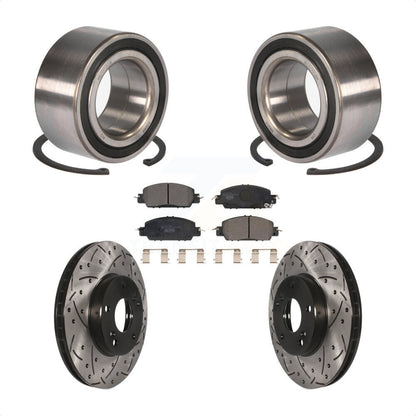Wheel Bearing Coated Drilled Slotted Brake Rotor Pads Front Kit For Honda Accord