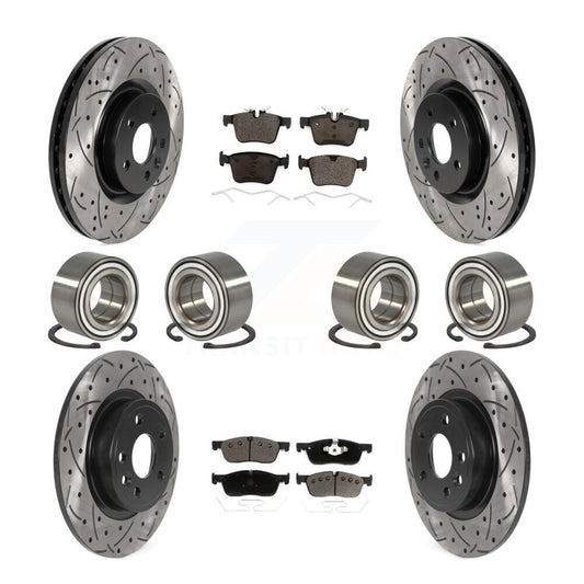 Bearing Coat Brake Rotor Pad Front Rear Kit For 15-17 Land Rover Discovery Sport