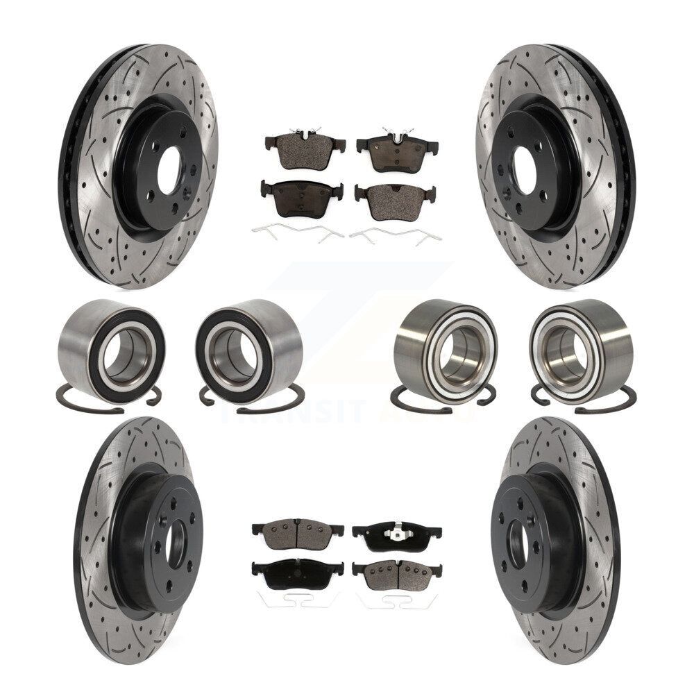 Bearing Coated Brake Rotor Pad Front Rear Kit (10Pc) For Land Rover Range Evoque