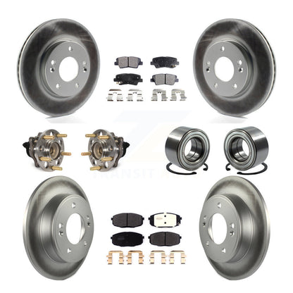 Hub Bearing Coated Brake Rotor Pads Front Rear Kit (10Pc) For 2014-2016 Kia Soul