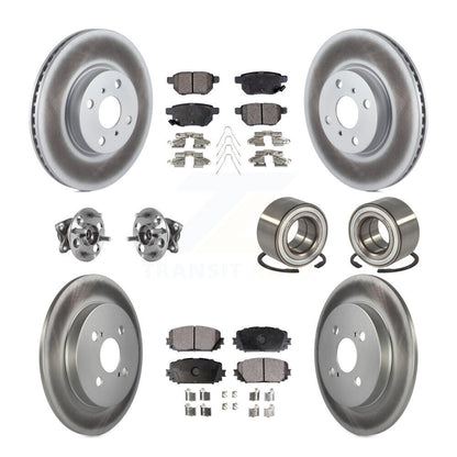 Hub Bearing Coated Disc Brake Rotor & Pad Front Rear Kit (10Pc) For Toyota Yaris
