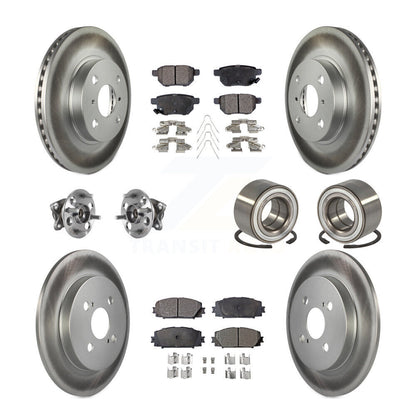 Hub Bearing Coated Disc Brake Rotor & Pad Front Rear Kit (10Pc) For Toyota Yaris