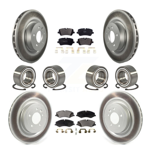 Bearing Coated Brake Rotor Pads Front Rear Kit (10Pc) For Land Rover Range Sport
