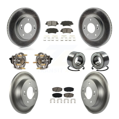 Hub Bearing Coated Brake Rotor Pads Front Rear Kit (10Pc) For 2014-2016 Kia Soul
