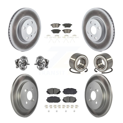 Hub Bearing Coated Disc Brake Rotor & Pad Front Rear Kit (10Pc) For Toyota Yaris